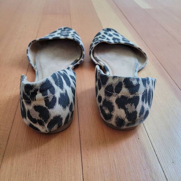 Old Navy pointed toe leopard print d'orsay flats preppy neutral office workwear - Picture 5 of 10
